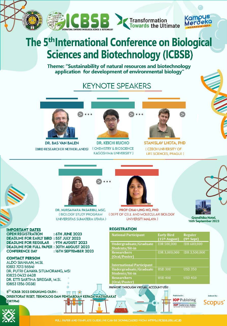THE INTERNATIONAL CONFERENCE ON BIOLOGICAL SCIENCES AND BIOTECHNOLOGY